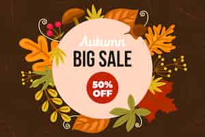 Free vector hand drawn autumn sale background