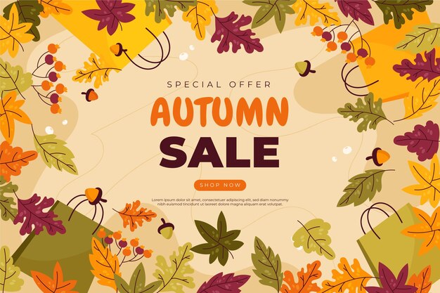 Free Vector hand drawn autumn sale background