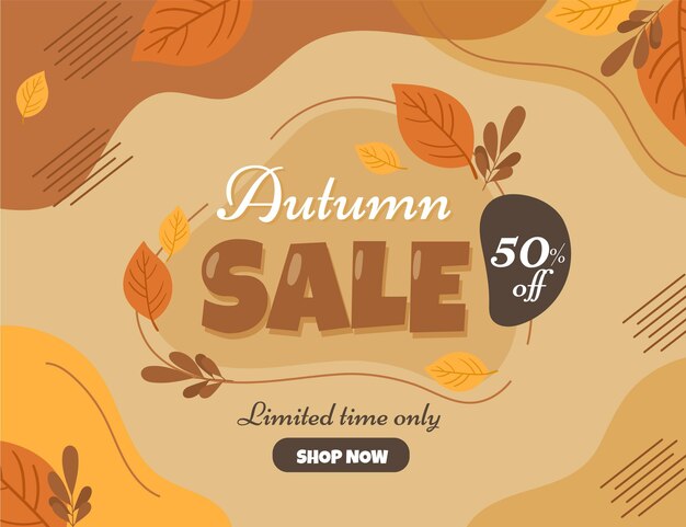 Hand drawn autumn sale background
