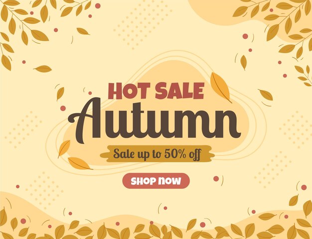 Hand drawn autumn sale background