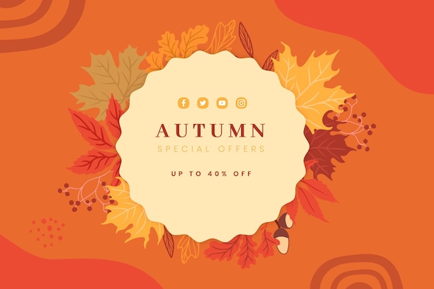 Free vector hand drawn autumn sale background