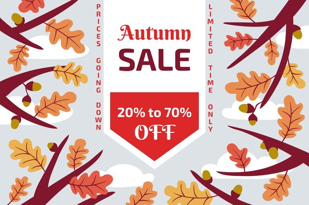 Hand drawn autumn sale background