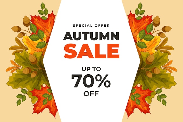 Hand drawn autumn sale background