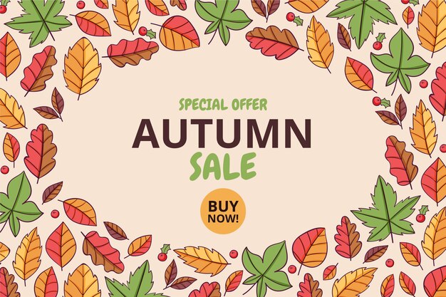 Free Vector hand drawn autumn sale background