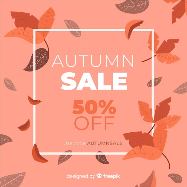 Free vector hand drawn autumn sale banner