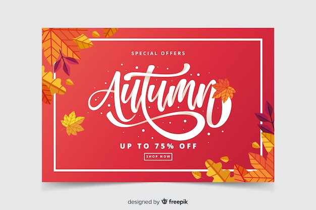 Hand drawn autumn sale banner