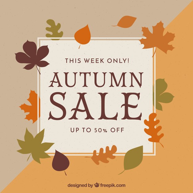 Hand drawn autumn sale composition