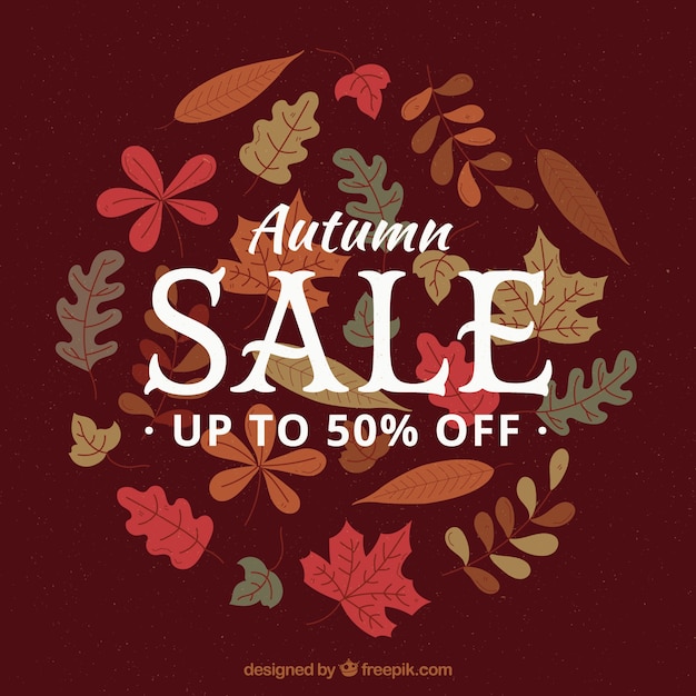 Hand drawn autumn sale composition