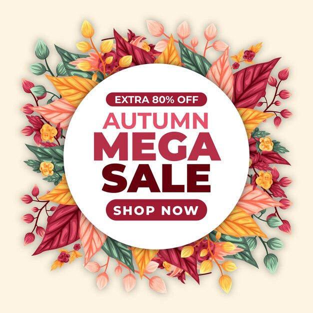 Free vector hand-drawn autumn sale  concept