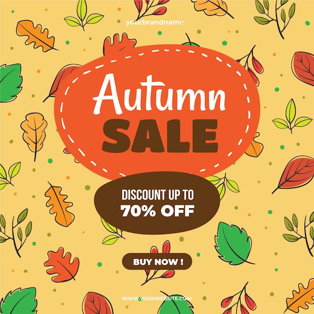 Offerta speciale di vendita autunno disegnata a mano