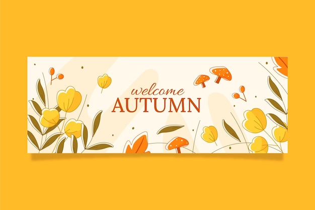 Free vector hand drawn autumn social media cover template