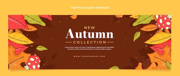 Free vector hand drawn autumn twitter header