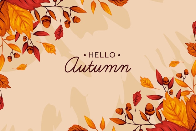 Free vector hand-drawn autumn wallpaper