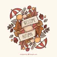 Free vector hand drawn autumnal composition with colorful style