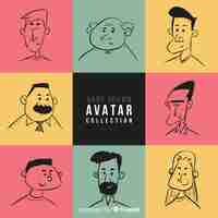 Free vector hand drawn avatar collection