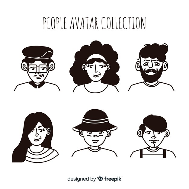 Hand drawn avatar collection