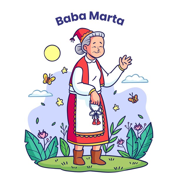 hand drawn baba marta illustration