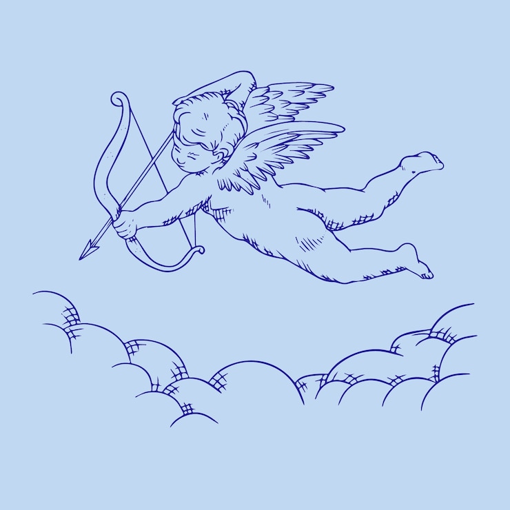 Free Vector hand drawn baby angel drawing illustration