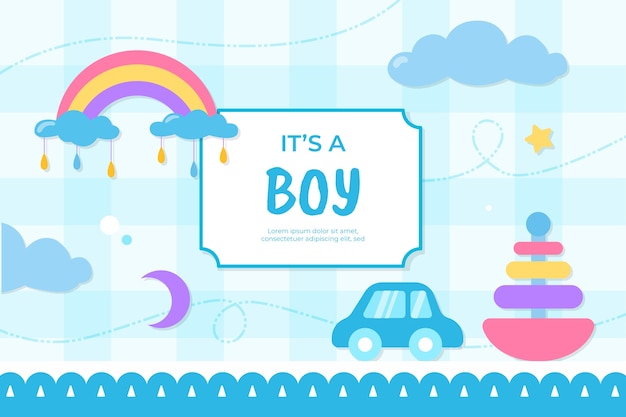 Free vector hand drawn baby boy announcement background