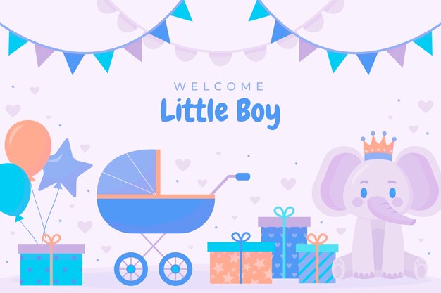 Hand drawn baby boy background