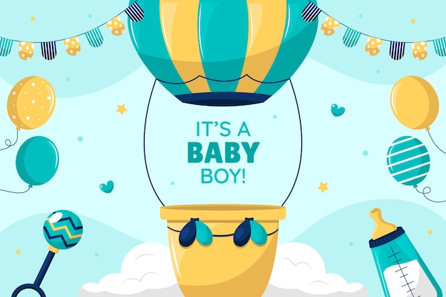 Free vector hand drawn baby boy background