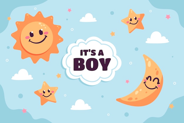 Free vector hand drawn baby boy background