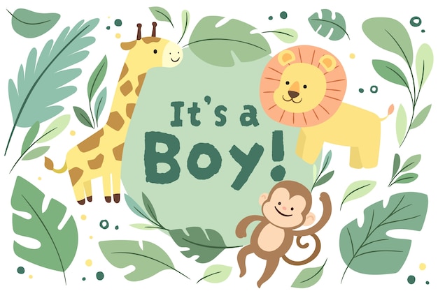 Free vector hand drawn baby boy background