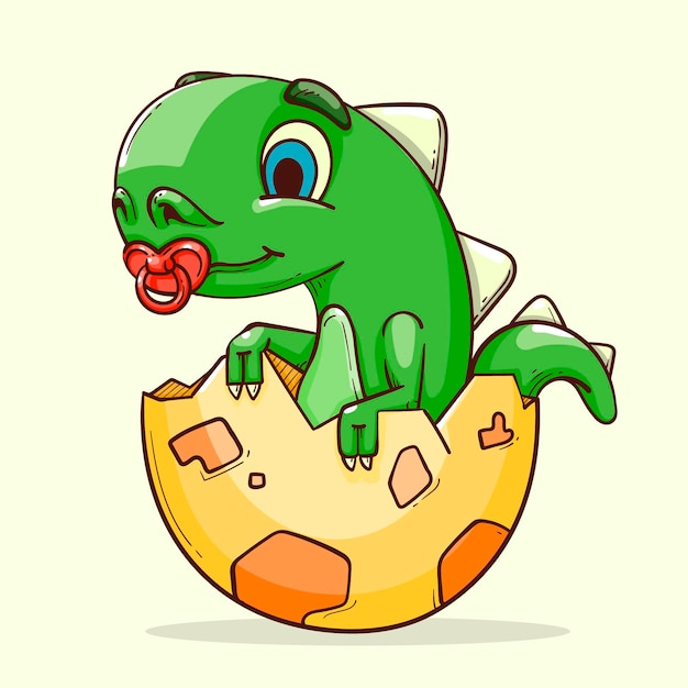 Free vector hand drawn baby dinosaur