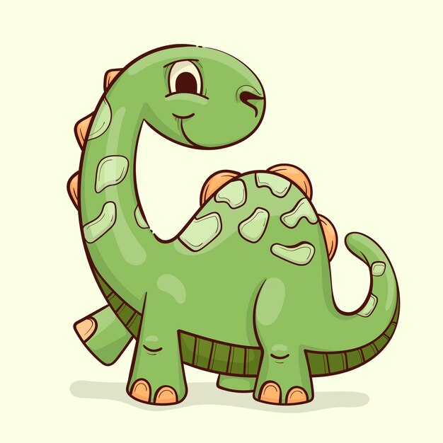 손으로 그린 된 아기 공룡