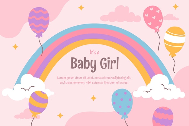 Free vector hand drawn baby girl background