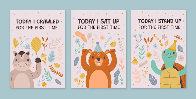 Hand drawn baby milestone cards