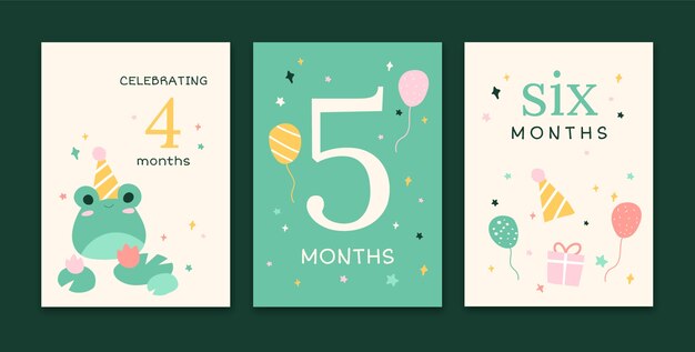 Hand drawn baby milestone cards