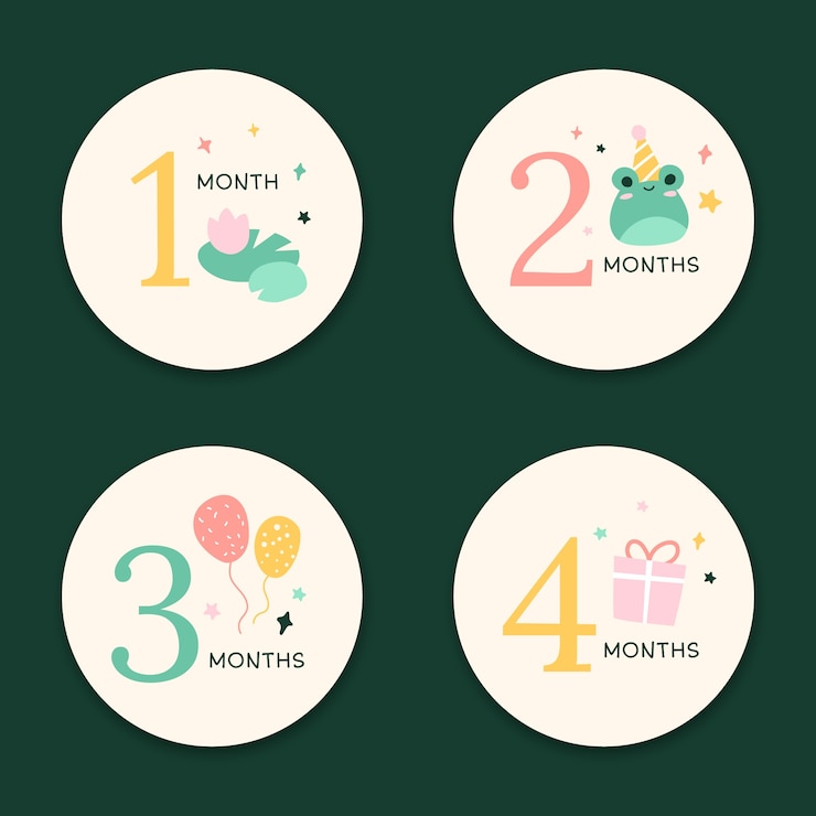 Free Vector hand drawn baby milestone cards