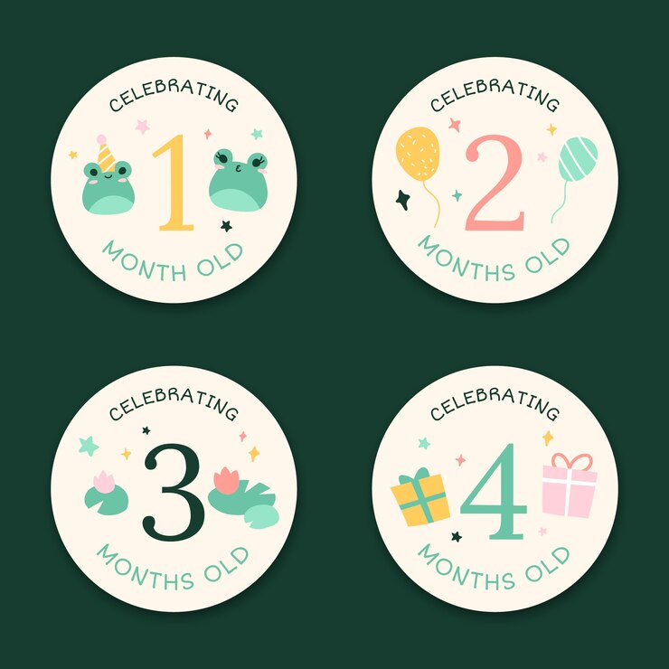 Free Vector hand drawn baby milestone cards