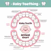 Vettore gratuito infografica della pietra miliare del bambino disegnata a mano