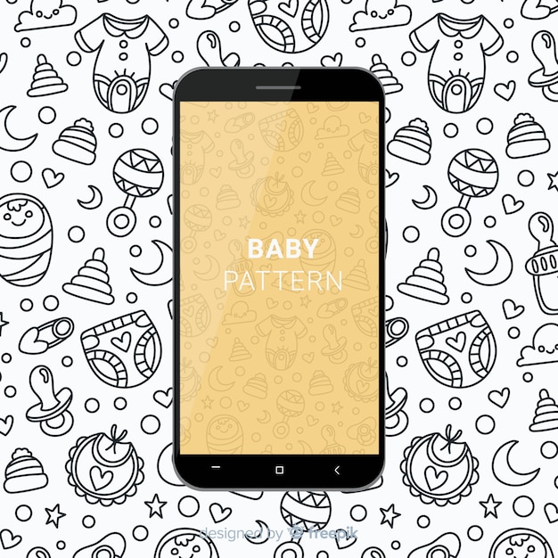 Hand drawn baby mobile pattern