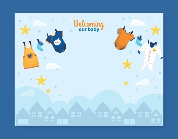 Free vector hand drawn baby shower design template