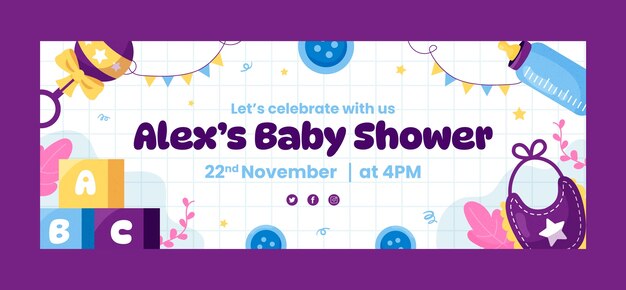 hand drawn baby shower facebook cover