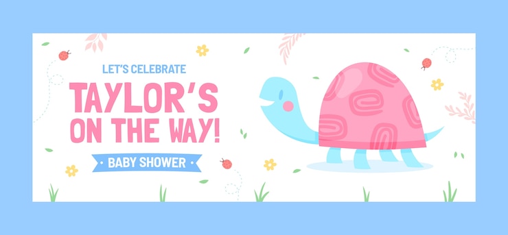 無料Vector 手描きのベビーシャワーのfacebookカバー