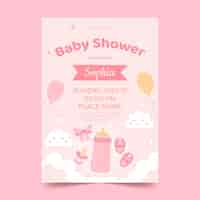 Free vector hand drawn baby shower invitation template