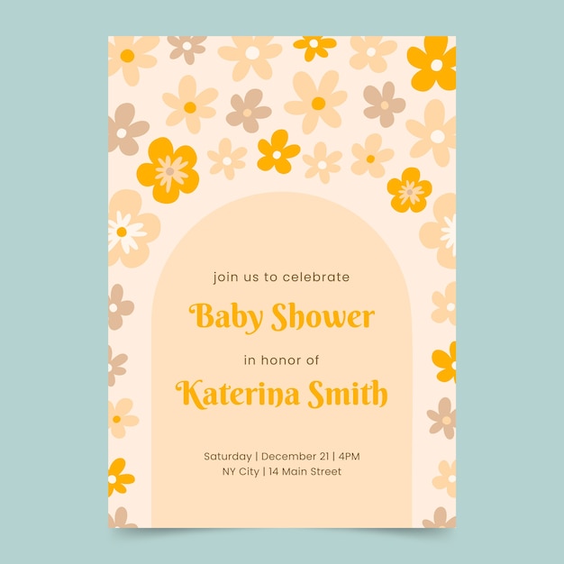 Free vector hand drawn baby shower invitation