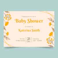 Free vector hand drawn baby shower invitation