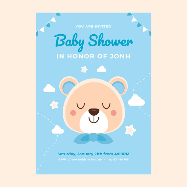 Hand drawn baby shower invitation