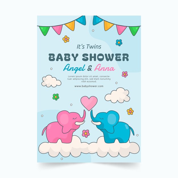 Hand drawn baby shower invitation