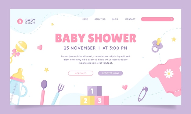 Hand drawn baby shower landing page