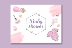 Vettore gratuito modello di photocall per baby shower disegnato a mano