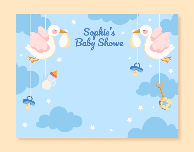 Vettore gratuito modello di photocall per baby shower disegnato a mano