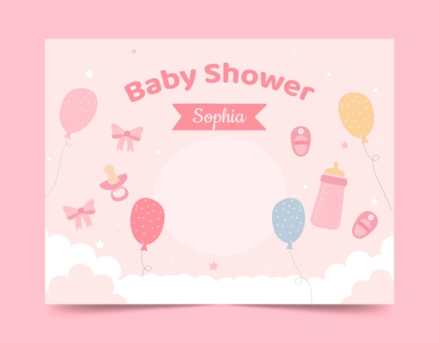 Hand drawn baby shower photocall template