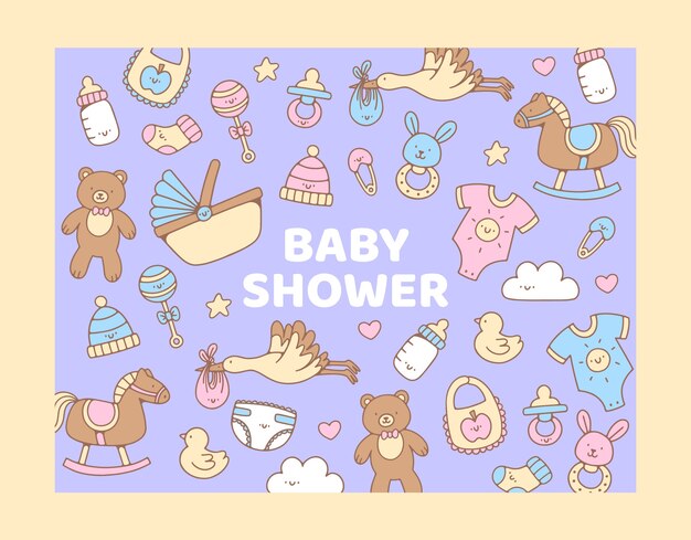 Hand drawn baby shower photocall