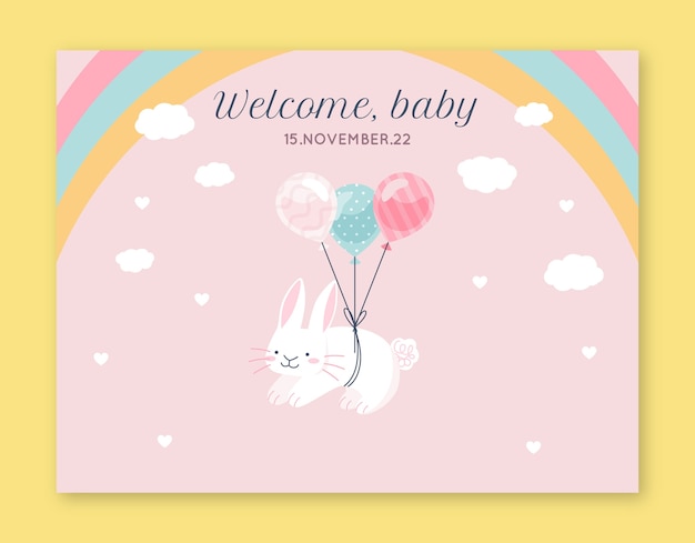 Vettore gratuito photocall di baby shower disegnato a mano